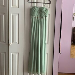 Adrianna Papell Mint Green Strapless Belted Gown